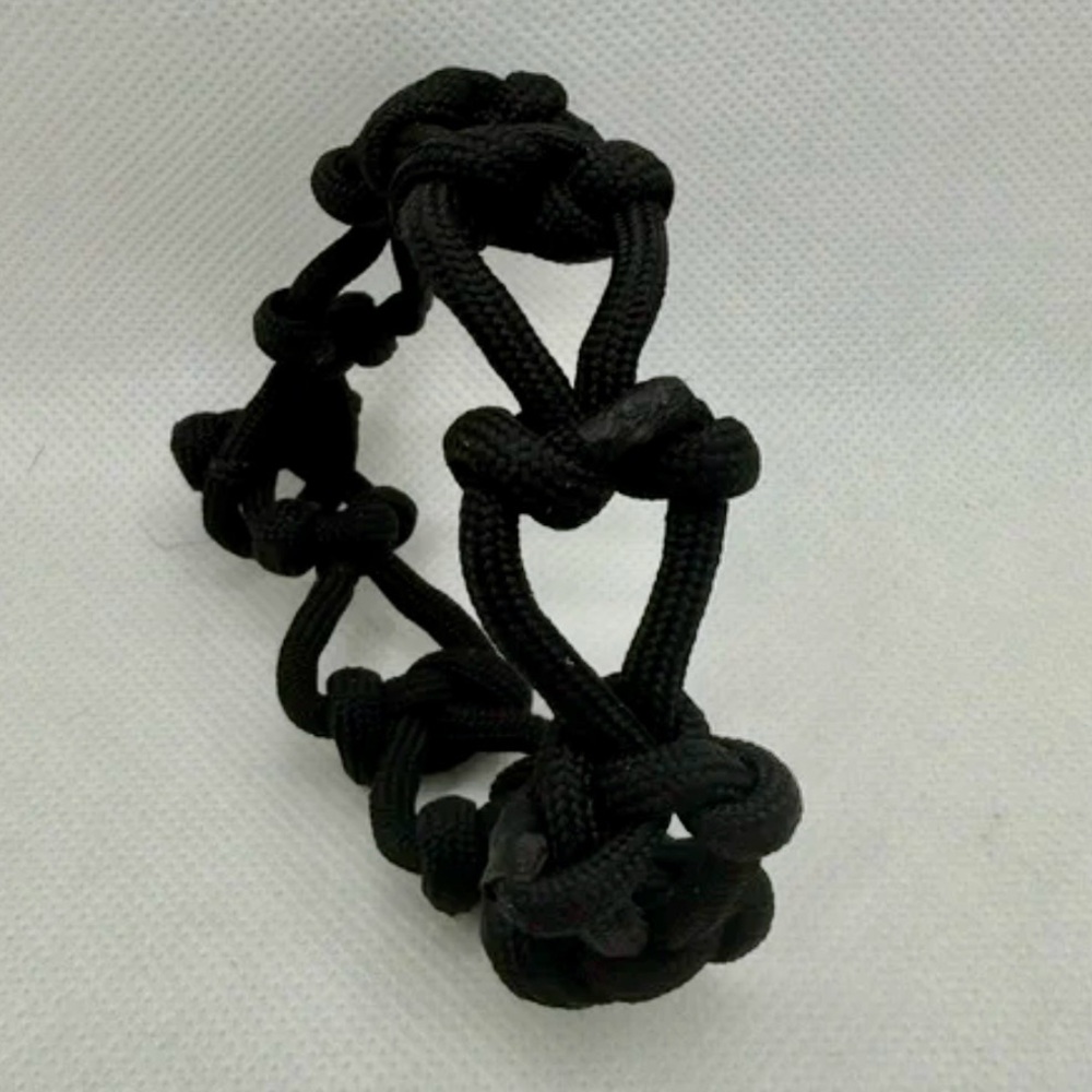 Handmade Black Knotted Rope Bracelet